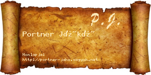 Portner Jákó névjegykártya